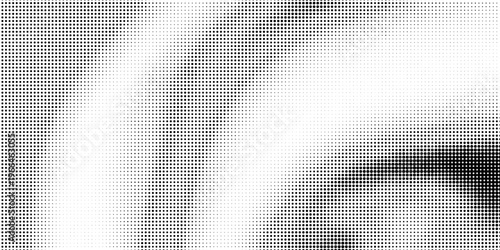 Grunge halftone gradient background. Faded grit noise texture. White and black sandy wallpaper. Retro pixelated backdrop. Anime or manga style comic overlay