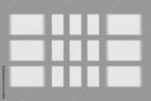 Window shadow overlay effect. Window frame shadow light coming in overlay. Shadow overlay for product mockups.