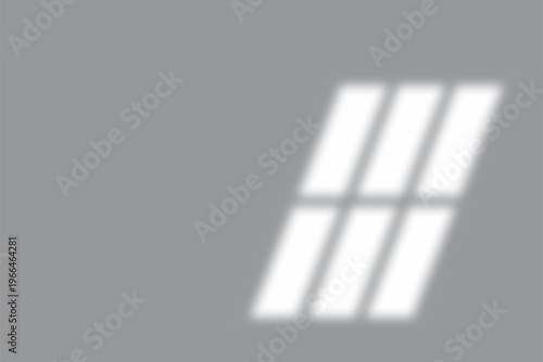 Window shadow overlay effect. Window frame shadow overlay light coming in on room wall.