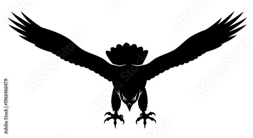 Black silhouette of an eagle in flight