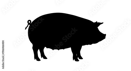 Black silhouette of a pig