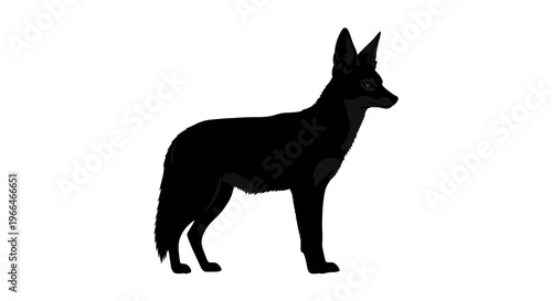 Black silhouette of a german shepherd dog standing