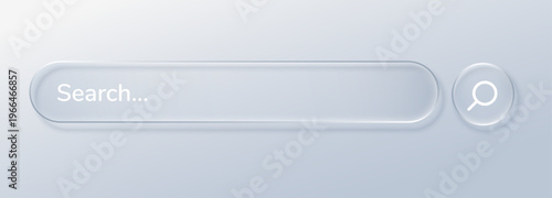 Glass search button liquid bar ui navigation effect overlay texture. This grid tech white bubble features blur abstract screen with a rectangle badge for phone background interface.