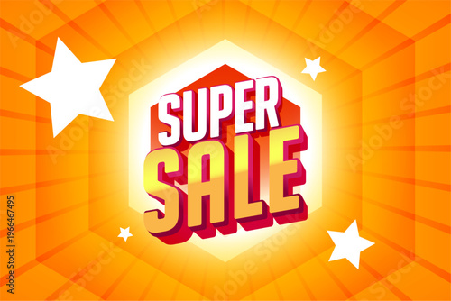 super sale festive offer orange background for business marketing
