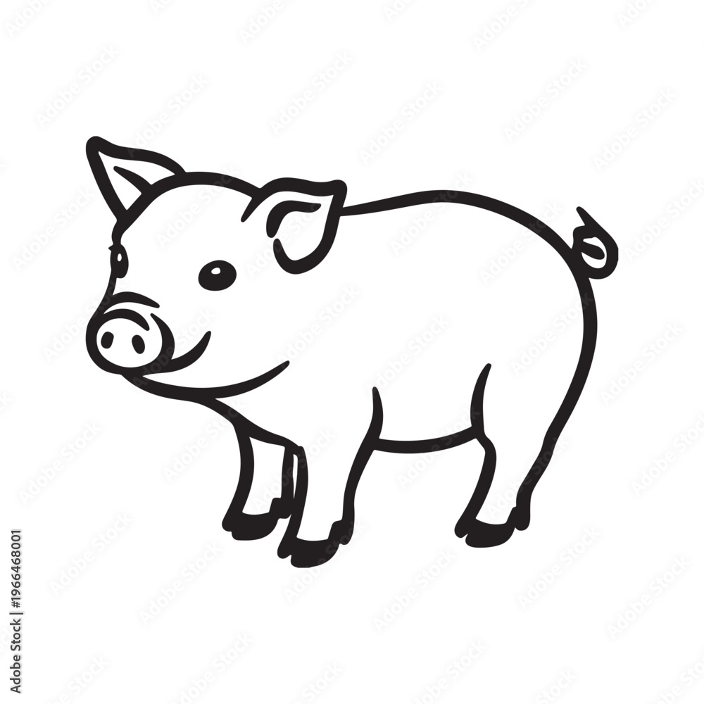 Obraz premium Wild Animal Pig Logotype Sign Isolated Graphic Design