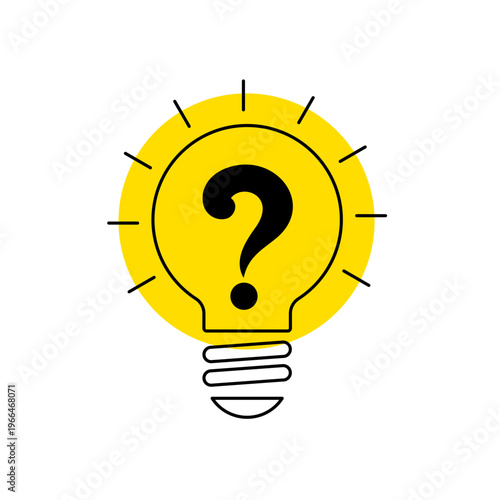 question mark idea concept background with light bulb design