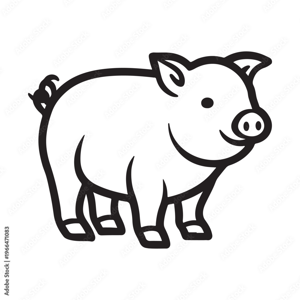 Obraz premium Wild Animal Pig Logotype Sign Isolated Graphic Design