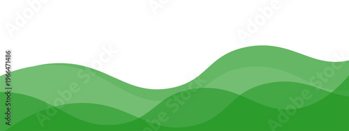 Green waves separator, footer, modern divider shape for bottom of the website page