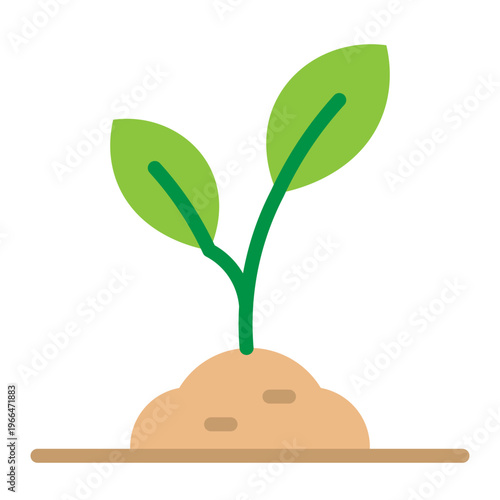 Tree Planting Vector Flat Icon Design