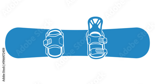 Snowboard with bindings on top.