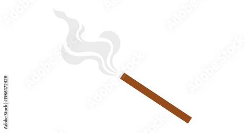 Smoking cigarette with smoke rising.