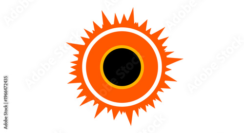 Solar Eclipse Graphic Design Element.