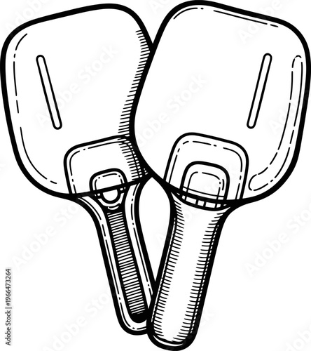 Defibrillator Paddles Resuscitation Medical Equipment Hand Drawn Line Art