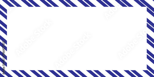 Airmail envelope frame. Commercial envelope. International vintage letter border. Retro air mail postcard with blue and red stripes. Blank correspondence paper template.eps,10