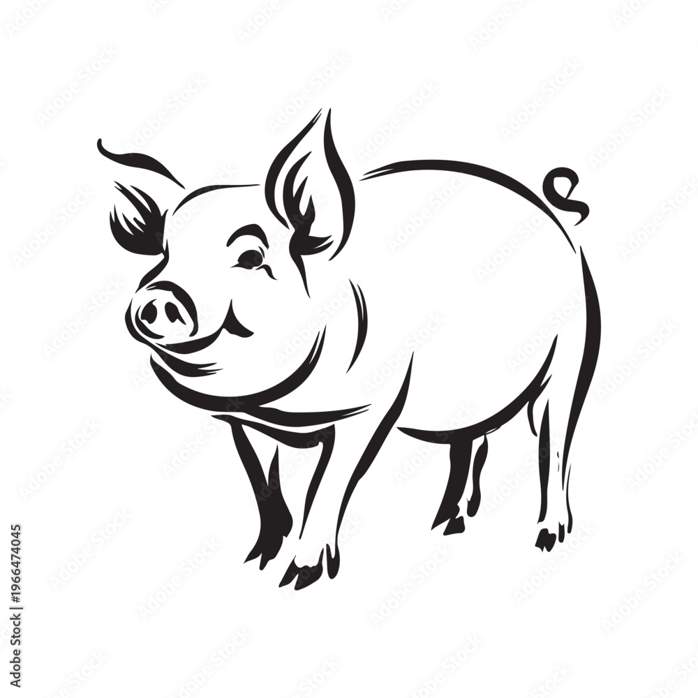 Fototapeta premium Wild Animal Pig Logotype Sign Isolated Graphic Design