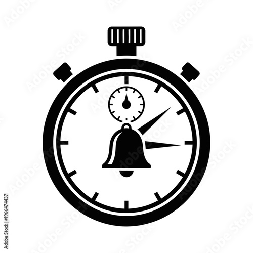 Stopwatch with bell timer icon.