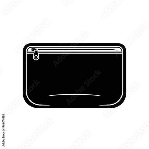 Black Pouch with Zipper Closure.
