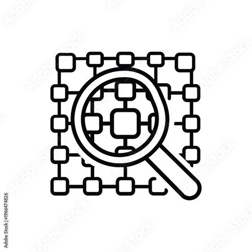 Bias Detection Loupe Line Icon