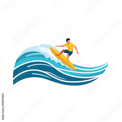 Surfer Riding Wave