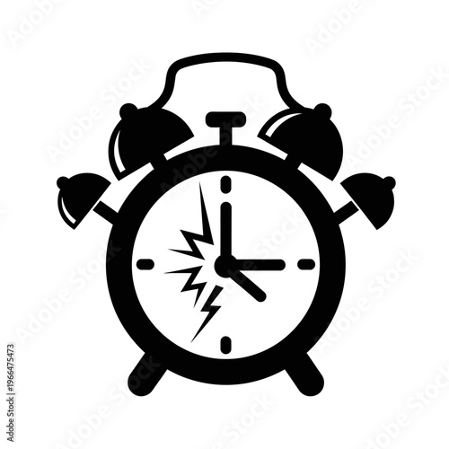 Black silhouette of an alarm clock.