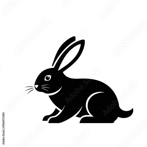 Black silhouette of a rabbit.