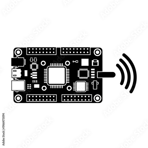 Microcontroller Circuit Board with Wireless Connectivity.