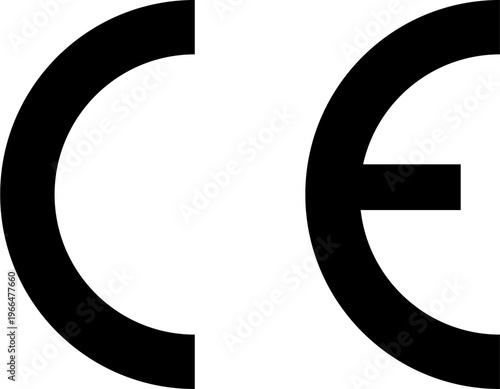 Cuadro en lienzo Black CE mark symbol on white background indicating European conformity