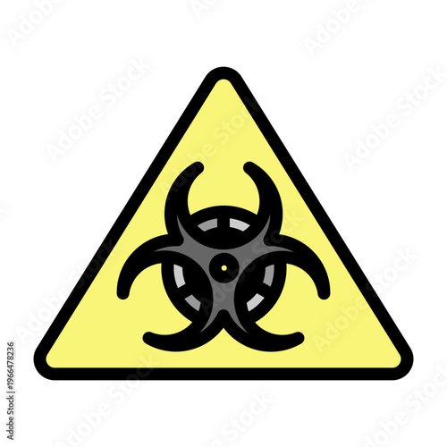 Biohazard Symbol Vector Filled Icon Design