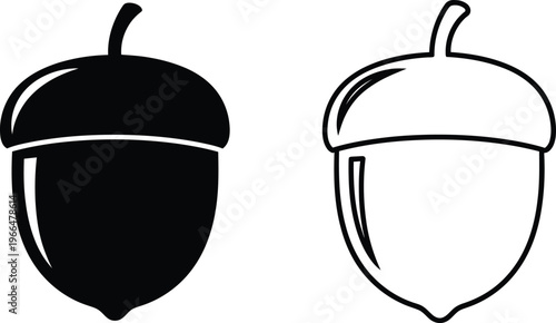 acorn icon black and white Vector