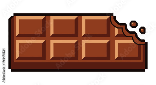 Delicious Chocolate Bar with a Bite Taken Out.