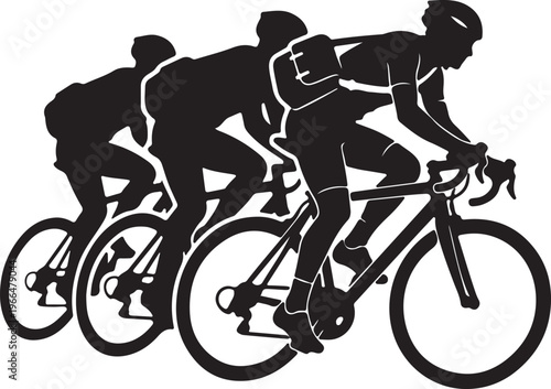 Road Cyclist Sprint Silhouette, Bike Racing Vector, Speed Action Graphic, Cycling Team Logo
