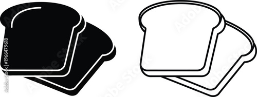 Slices of bread icon set Vector