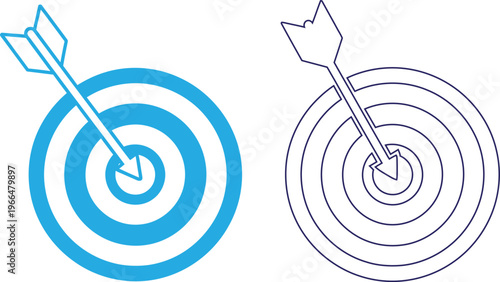 Target practice two dartboards with arrows illustrating accuracy and skill