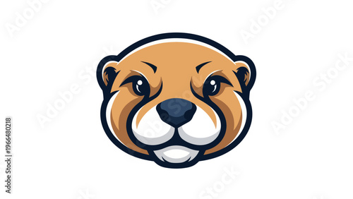 Otter head mascot logo design