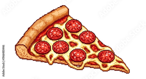 Delicious Pepperoni Pizza Slice with Melted Cheese.