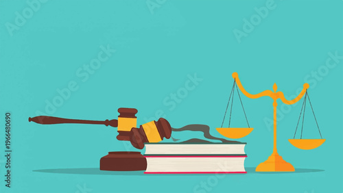 Law, justice, gavel, and scales vector icons, legal symbols, courtroom illustration, justice system graphics