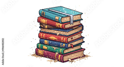 Stack of Old Books Illustration.