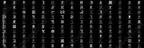 collection abstract creative letter R logo vector, bussines logo letter R	
