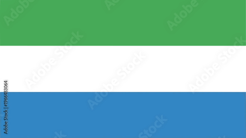 Foto Official National Flag of Sierra Leone Isolated on White Background High Resolut