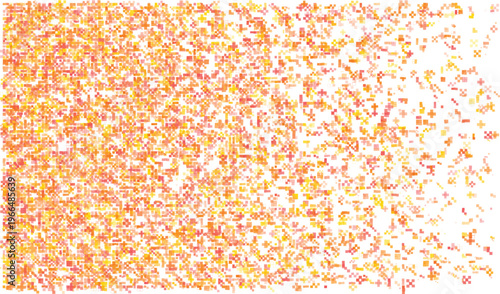pixelated squares and crosses in warm orange yellow and pink hues abstract background