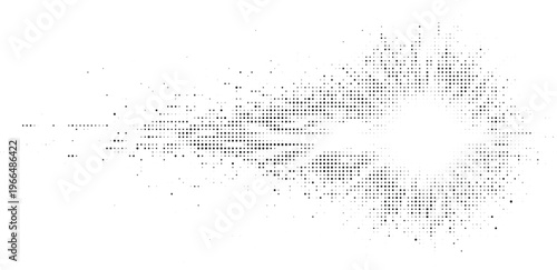 Trailing energy blast halftone design concept with dots texture for cosmic comets and futuristic speed trail effects.