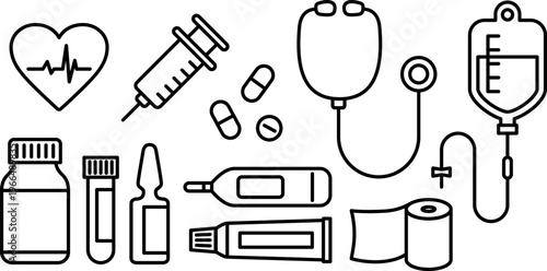 医療アイテムのアイコンセット（Medical item icon set）
