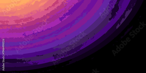 Abstract digital artwork featuring vibrant curved bands of color