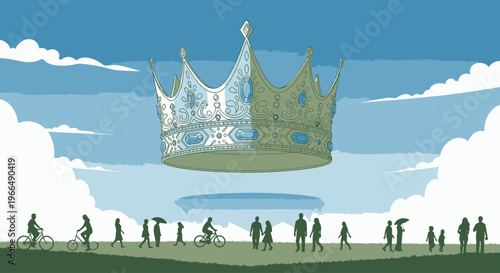 Crown floating in the air.