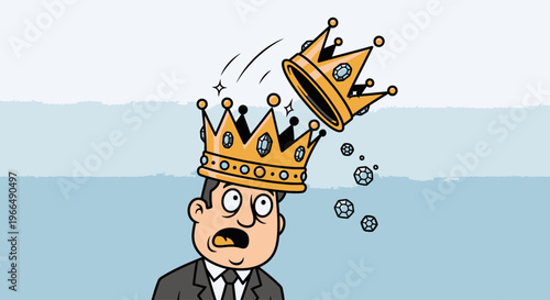 Businessman Losing His Crown Suddenly.