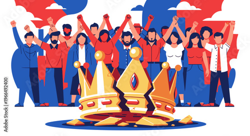 People Celebrating with Chess Pieces.