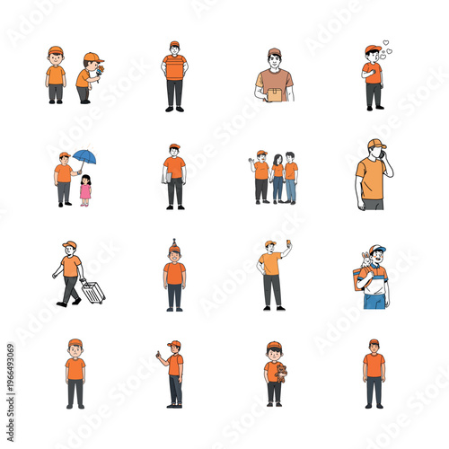 set of  story telling cartoon 