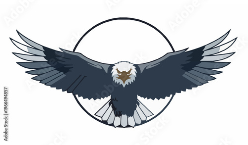 Circular eagle vector wings spread illustration