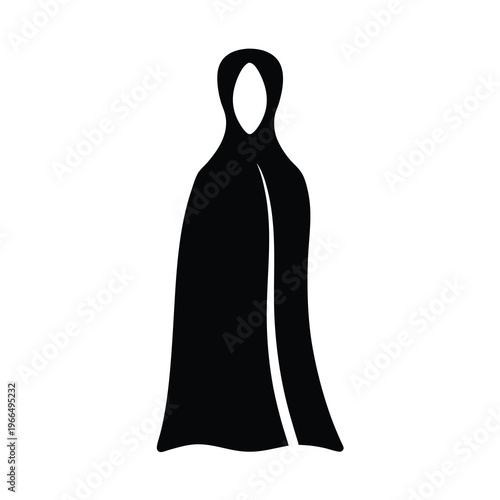Silhouette of a woman wearing an Islamic full body covering attire