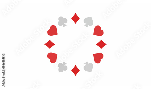Vertical card suit outline icons poker casino vector illustration